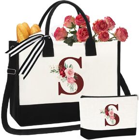 60th Birthday Gifts Women Mother's Day Gifts 1964 Tote Bag for Women Canvas Tote Bag and Makeup Bag with Zipper Teacher Bag for Wife Mother Grandma