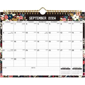 Wall Calendar 2024-2026 – Sep. 2024 - Feb. 2026, 18 Monthly Calendar 2024-2026, 11 x 8.5 In, 2025 Calendar 18 Months, 2025 Wall Calendar with Ruled Blocks, Thicker Paper, Holidays, To-do List ＆ Notes