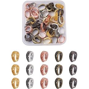 Fashewelry 50Pcs Mixed Colors Snap On Bails Baroque Style Pendant Pinch Bail Clasps Necklace Hooks Clips Connector 14x10mm for DIY Dangle Bead Charm Jewelry Craft Making