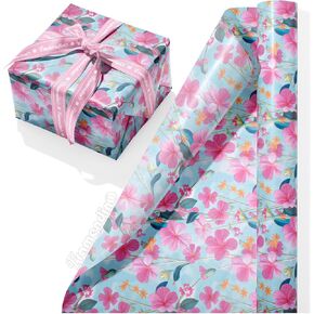 Framendino, 100 Sheets Pink Floral Tissue Paper 20x14 Inch Wildflower Wrapping Tissue Paper Wrapping Paper Decorative Tissue for Wedding Gift Packing DIY Crafts