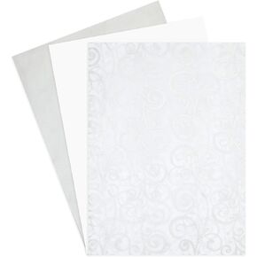Sparkle and Bash Silver Wrapping Tissue Paper Bulk for Gift Bags, 3 Metallic Colors (60 Sheets)