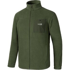 BASSDASH AllDay Men’s Full Zip Fleece Jacket Soft Breathable Mid-Weight Polar Fleece Winter Coat with Pockets