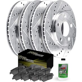 Hart Brakes Front Rear Brakes and Rotors Kit |Front Rear Brake Pads| Brake Rotors and Pads| Ceramic Brake Pads and Rotors |fits 1989-1995 BMW 525i, 525iT, 530i, 535i