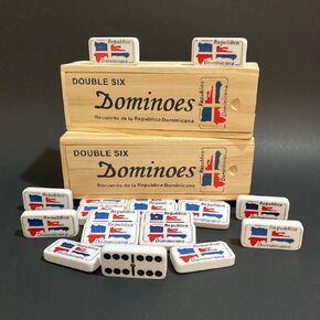 Dominican Flag Dominoes Double Six 2pcs Value Pack - Classic Dominos Set for Cultural Pride Dominican Republic