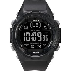 Timex Men's Digital 50mm Watch - Black Strap Digital Dial Black Case