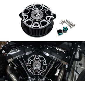 POWER JAMES CNC Alumium Intake Air Filter Cleaner Fits for Harley Davidson 2018-2023 Softail and 2017-2023 Touring (CNC-Cut)
