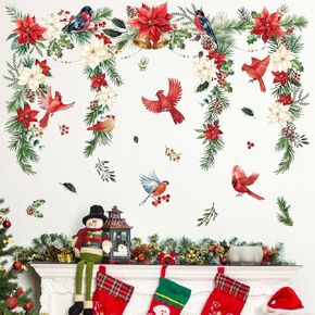wondever 3D Christmas Window Wall Stickers Santa Claus Penguins Snowman Reindeer Christmas Window Wall Art Decals for Christmas Party Window Xmas Home Party
