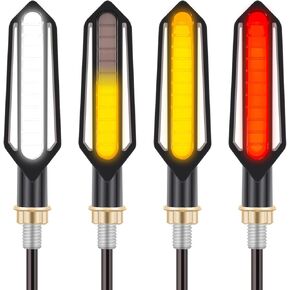 Kinstecks 4PCS Motorcycle Indicators Turn Signal Lights Flowing Motorbike Turning Indicators Daytime Running Lights Brake Lights 12V for Motorcycle Motorbike