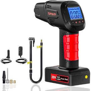 TONSIM 20V منفاخ الإطارات المحمولة ضاغط الهواء مضخة الهواء لإطارات السيارات 150PSI ضاغط الهواء القابلة لإعادة الشحن مضخة إطارات الدراجة المحمولة منفاخ الإطارات المحمولة للسيارة والدراجات النارية والدراجات وأكثر من ذلك in Kuwait