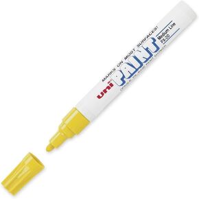 Uni-Paint® Markers, Medium Point, Yellow, Pack Of 12