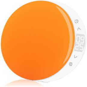 ANTOKING Sunrise Alarm Clock Wake Up Light with LED Night Light Dimmable for Kids Baby Adults Heavy Sleepers Bedroom Home Living Room Accessories, Touch Control, 7 Alarm Sounds, White