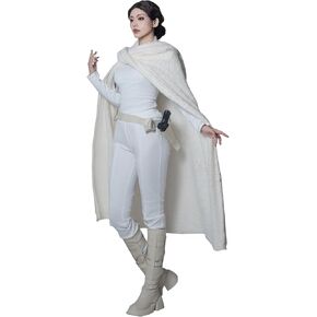 Womens Cosplay Costume Queen White Dress Suits Full Set Outfits Halloween