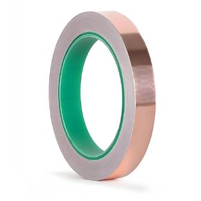 Copper Tape 1Inch x 50 Feet Double Conductive Metal Foil Adhesive Tape for EMI/RFI Shielding, DIY Crafts, Grounding, Stained Glass, Garden, Solder Paper Circuit, Guitar Interference Shield, Duct Wrap