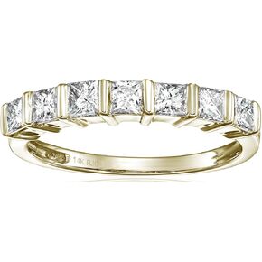 1/2 cttw Princess Cut Diamond Wedding Band for Women in 14K Yellow Gold Channel Set Ring, Size 5-9