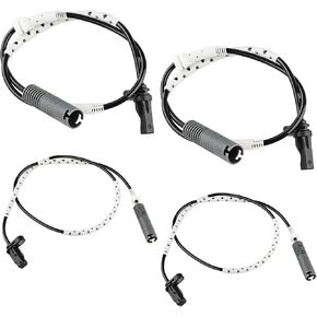 4 Pcs ABS Wheel Speed Sensors Compatible with BMW 128i 328i 3.0L L6 2008 2009 2010 2011, BMW 323i 325i 2.5L L6 2006, Front and Rear abs Sensors, Replacement for 34526760424, 34526760425