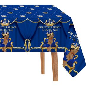 3 Pack Royal Prince Tablecloths Baby Shower Table Cover, Little Prince Baby Shower Decorations, 108" x 54" Royal Blue Prince Birthday Party Supplies for Boys Kids