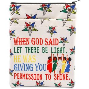 PLITI Order of The Eastern Star Gift Book Sleeve OES هدية نادي نسائي لأخوات Sistar هدية غلاف كتاب رمز OES (إذن للتألق BS)