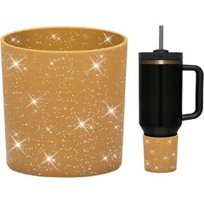 WUQID Glitter Higher Silicone Boot Compatible with Stanley Quencher H2.0 40oz 30oz 20oz & IceFlow Flip 30oz 20oz, Tumbler Cups Anti-Slip Bottom Sleeve Cover in Kuwait