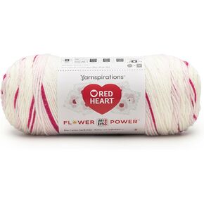 Red Heart All in ONE Flower Power Cherry Blossom Yarn - 3 Pack of 8.8oz/250g - 100% Acrylic - #4 Worsted (Medium) - 417 Yards - Knitting/Crochet