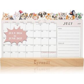 Small Desk Calendar 2024-2025, Office Decor, Monthly Desktop Calendar, 12 Month Calendar for Students, Classroom, and Office Decoration, Desk Accessories, Use from July 2024 to June 2025 (8'' x 4'')
