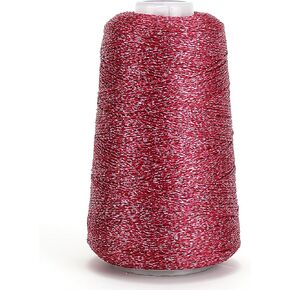 LUCKY BALL 80g Metallic Crochet Thread,Yarn for Crocheting,Metallic Thread Round Band Yarn,Lurex Yarn with Metallic Shine, Sparkle Metallic Yarn for Clothes, Car Charm, Keychain Charm(Neon)