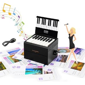 Playable Piano Calendar 2025 Desk Calender,Music Lyrics Mini Piano Included 52 Music Scores in 28 Cards,Great Birthday Christmas Gift for Boys Girls Teens fans Family and Friends -Rainbow