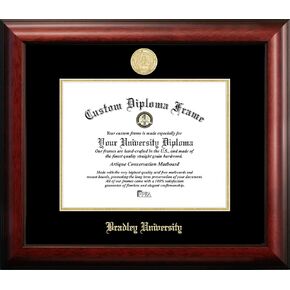 Campus Images IL999GED Bradley University Embossed Diploma Frame, 8.5" x 11", Gold