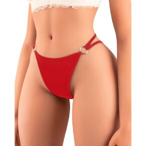 Banamic Women's Sexy Lace Cut Out Mesh Thongs Underwear Mid Waist Panties