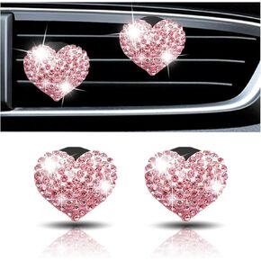 2PCS Crystal Diamond Car Air Vent Clip, Elephant Bling Charms Crystal Car Air Vent Clip Car Freshening Diffuser, Bling Car Interior Decorative Accessories for Women Girls