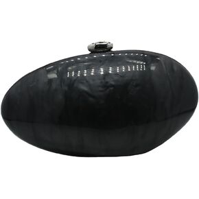 Women Shell Shape Acrylic Evening Clutch Purse Shiny Egg Marble Handbag Wedding Party Prom Shoulder Bag