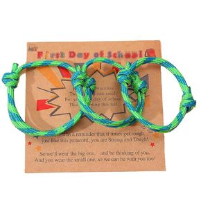 XAM 3Pcs/set First Day of School Bracelets Mother Father And Me Family Bracelets Set Back to School Bracelets Matching Adjustable Woven Bracelets Ideas Jewelry Set