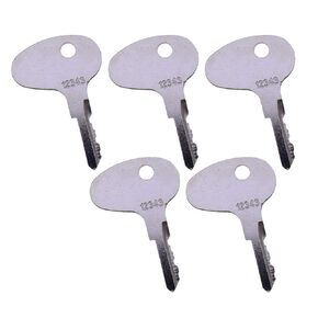 FridayParts 5 Ignition Keys 123243 12343 912-0514920 Compatible for Mitsubishi BD2 Series Kubota Tractors Cat Forklifts Kumiai