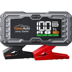 YaberAuto Car Battery Jump Starter 4000A Jump Box (10.0L Gas/9.0L Diesel) Portable Car Jump Starter Battery Pack, 12V Car Battery Jumper Starter Portable, Fast Charge, 160W DC, 4-Mode Lights