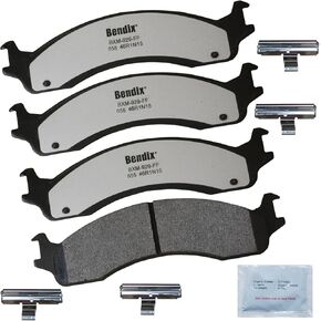 Bendix Fleet Metlok MKD655FM Semi-Metallic Front Brake Pads for Select Models Dodge B2500,B3500,Ram 2500 Van,3500 Ford E-150,E-250,Econoline,E-350 Club Wagon,Super Duty,E-450 F-250,HD,F-350,P-350