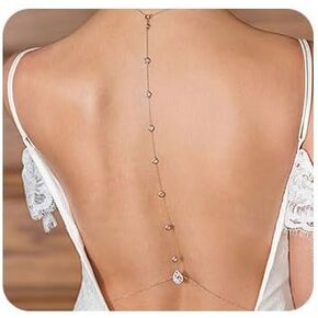 Rhinestone Back Chain Bridal Back Chain Rhinestone Body Chain Jewelry for Women