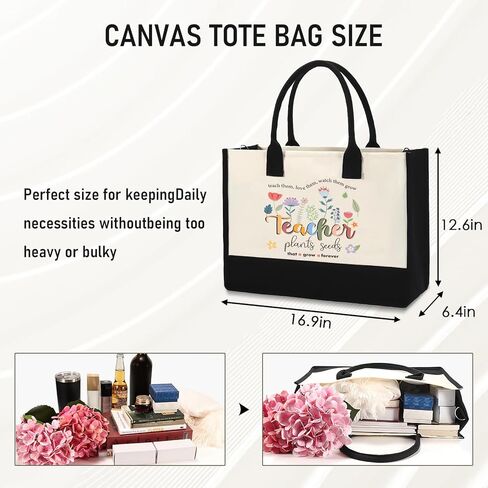 هدايا عيد الميلاد الستين للنساء هدايا عيد الأم 1964 حقيبة حمل للنساء من القماش وحقيبة مكياج مع حقيبة مدرسية بسحاب للزوجة والأم والجدة in Kuwait