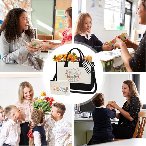 هدايا عيد الميلاد الستين للنساء هدايا عيد الأم 1964 حقيبة حمل للنساء من القماش وحقيبة مكياج مع حقيبة مدرسية بسحاب للزوجة والأم والجدة in Kuwait