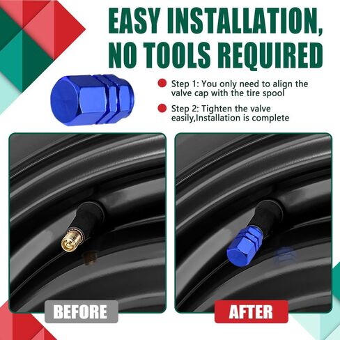 8PCS Car Tire Valve Stem Caps, Air Caps Cover, Aluminum Alloy Wheel Valve Covers with Rubber O-Ring, Corrosion Resistant Leak-Proof Tire Air Cap Set, Universal for Most Vehicles (Pink, 8pcs) in Saudi Arabia