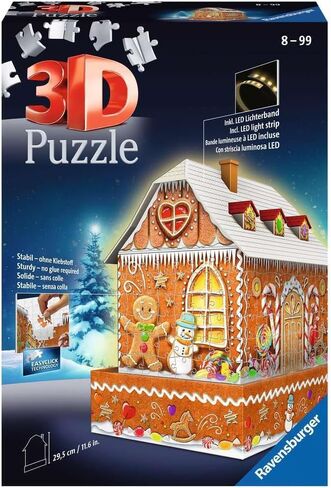 Ravensburger Gingerbread House 216 Piece 3D Jigsaw Puzzle for Kids and Adults - 11237 - Great for Any Birthday, Holiday, or Special Occasion in Saudi Arabia