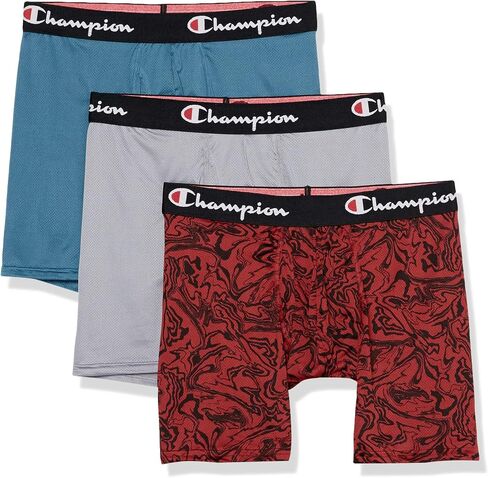 Champion Men's Boxer Brief, Lightweight Stretch Mesh Underwear, 3-Pack in Saudi Arabia