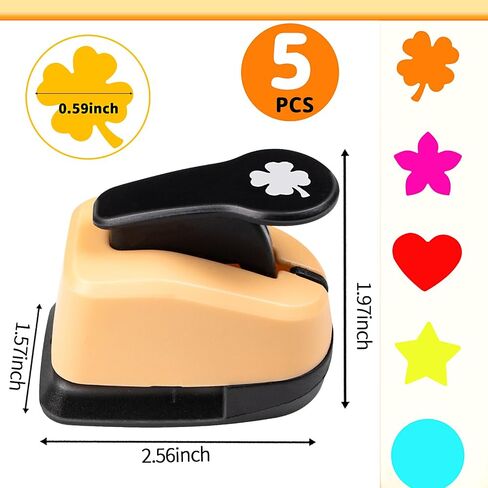 Craft Holes Punch, Paper Punchers Scrapbook Punches, 5PCS Inch Hole Punch Shapes Hole Puncher for Crafts Paper, Cutters for Paper Crafts DIY Handmade Crafting Scrapbook Tools Cards Arts Fun Projects in Saudi Arabia