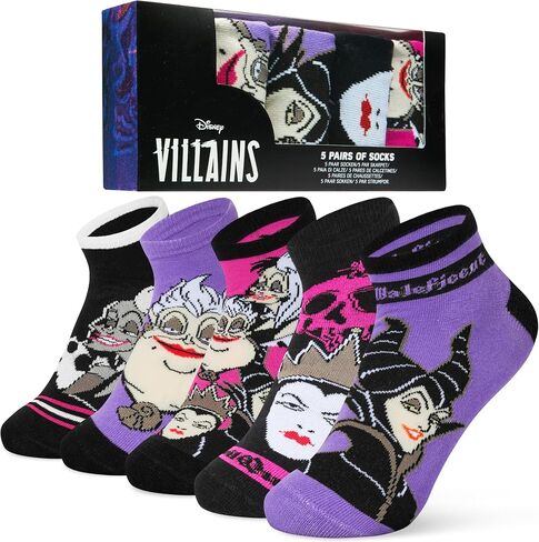 Disney Womens Ankle Socks, Soft and Breathable Socks Pack of 5 - Gifts for Her in Saudi Arabia