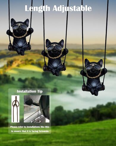 Swinging Dog Car Hanging Ornament, Labrador Interior Rearview Mirror Decoration and Car Charm Accessories for Rear View Mirrior in Saudi Arabia