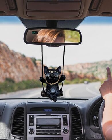 Swinging Dog Car Hanging Ornament, Labrador Interior Rearview Mirror Decoration and Car Charm Accessories for Rear View Mirrior in Saudi Arabia