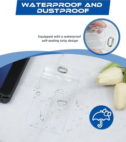 8 عبوات من حامل شارات الهوية شديدة التحمل، حلقة معدنية إضافية، حامل شارة عمودي، 4.5 بوصة × 2.7 بوصة، حامل بطاقة، حامل بطاقة الاسم، بلاستيك قابل للغلق مقاوم للماء، حلقة دائرية in Kuwait