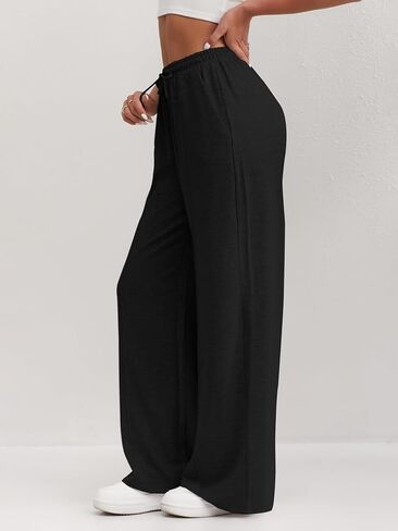 Fancysters Womens Wide Leg Sweatpants High Waisted Baggy Flared Pants Drawstring Athletic Joggers with Pockets in Saudi Arabia