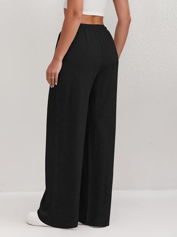 Fancysters Womens Wide Leg Sweatpants High Waisted Baggy Flared Pants Drawstring Athletic Joggers with Pockets in Saudi Arabia