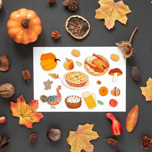 24 Sheets Thanksgiving Day Scrapbook Paper, 6''×6'' Pumpkin Maple Leaves Single -Sided Autumn Themed Decorative Craft Paper for Card Making Origami DIY Journal Album Supplies (T2011) in Saudi Arabia