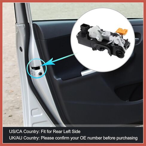 ACROPIX Power Door Lock Actuator Motor Rear Left Side for Buick Lucerne 2006-2010 931-316 20790499 Black Car Parts in Saudi Arabia