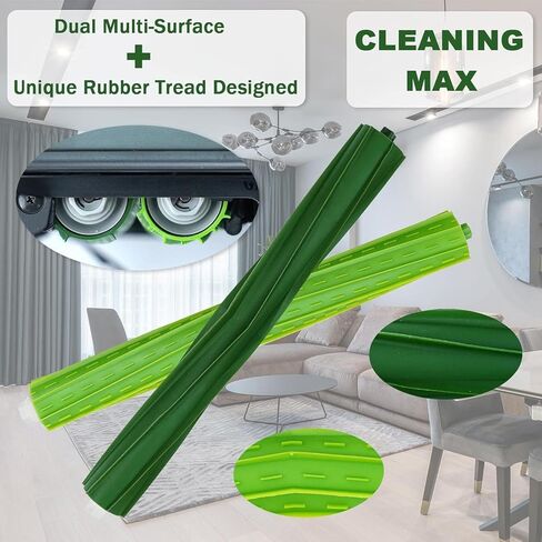 قطع غيار للمكنسة الكهربائية الروبوتية اي روبوت رومبا اس 9 (9150) اس 9 بلس اس 9 بلس (9550) اس سيريز (1 زوج من الفرش المطاطية متعددة الاسطح و8 فلاتر و8 فرش جانبية وادوات) in Kuwait